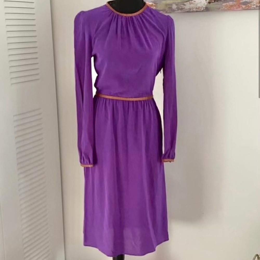 purple prada dress $1555 NWT Prada Cady Purple Zipper Front Dress 42